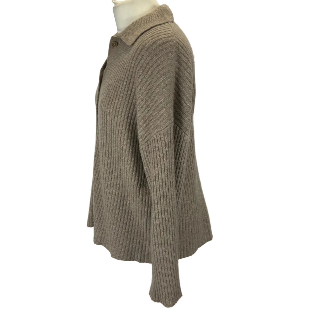 Reformation £300 Oatmeal Cashmere Rib Fantino Cardigan S-L