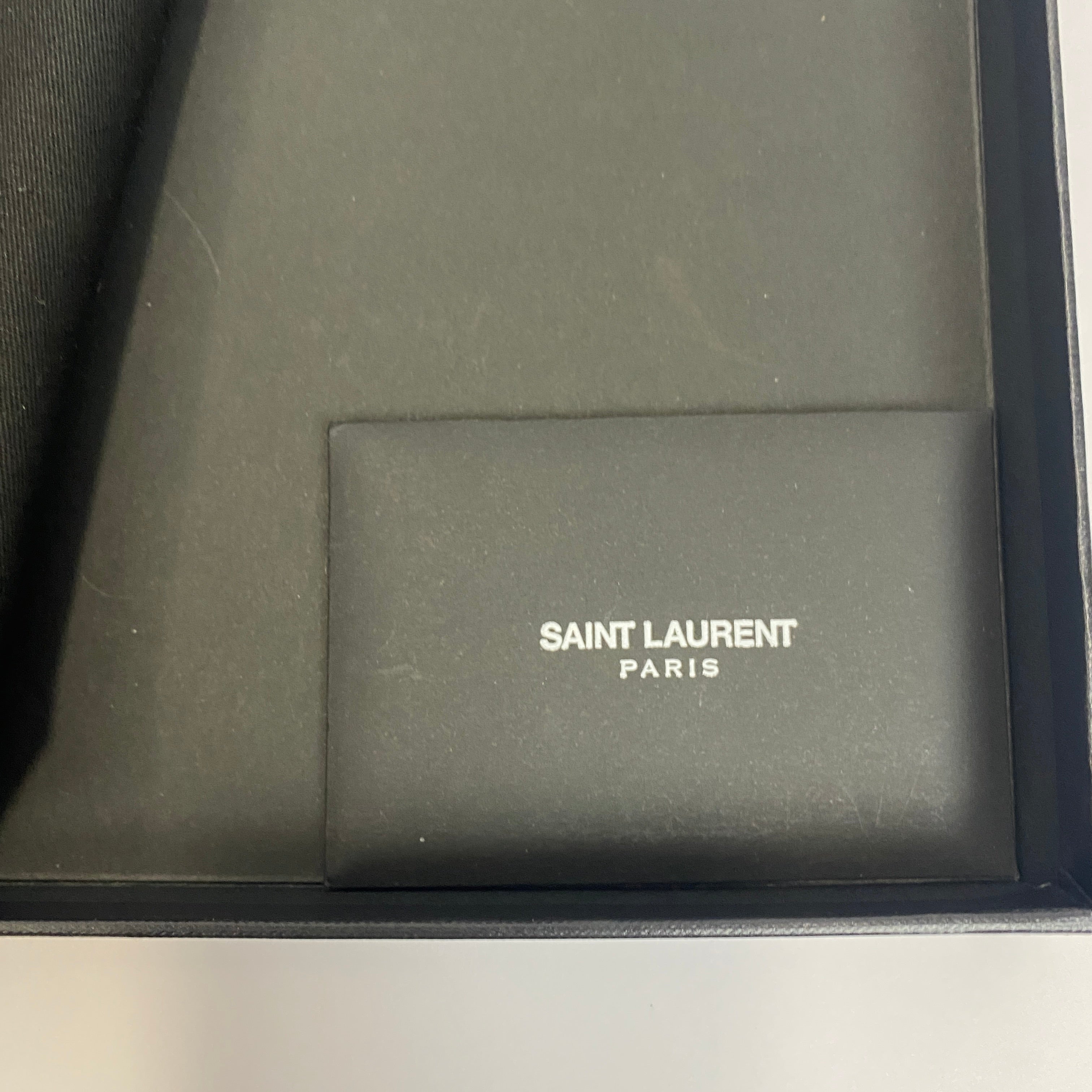 Saint Laurent Black Grain De Poudre Large Folio/Laptop Case