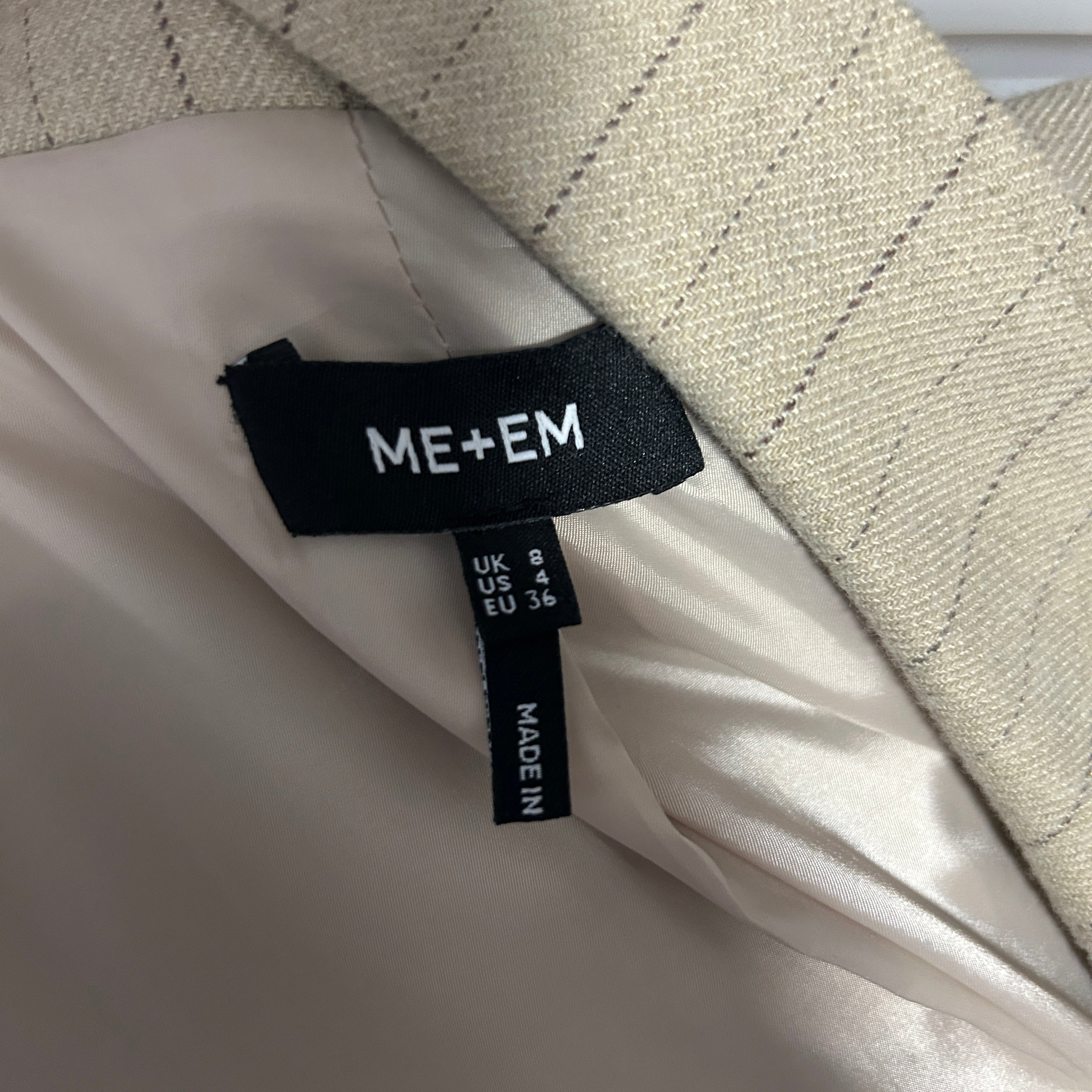 Me&Em New Oatmeal Pinstripe Jacket XS
