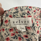 Velvet Cream & Salmon Ditzy Floral Cotton Tunic Top M/L