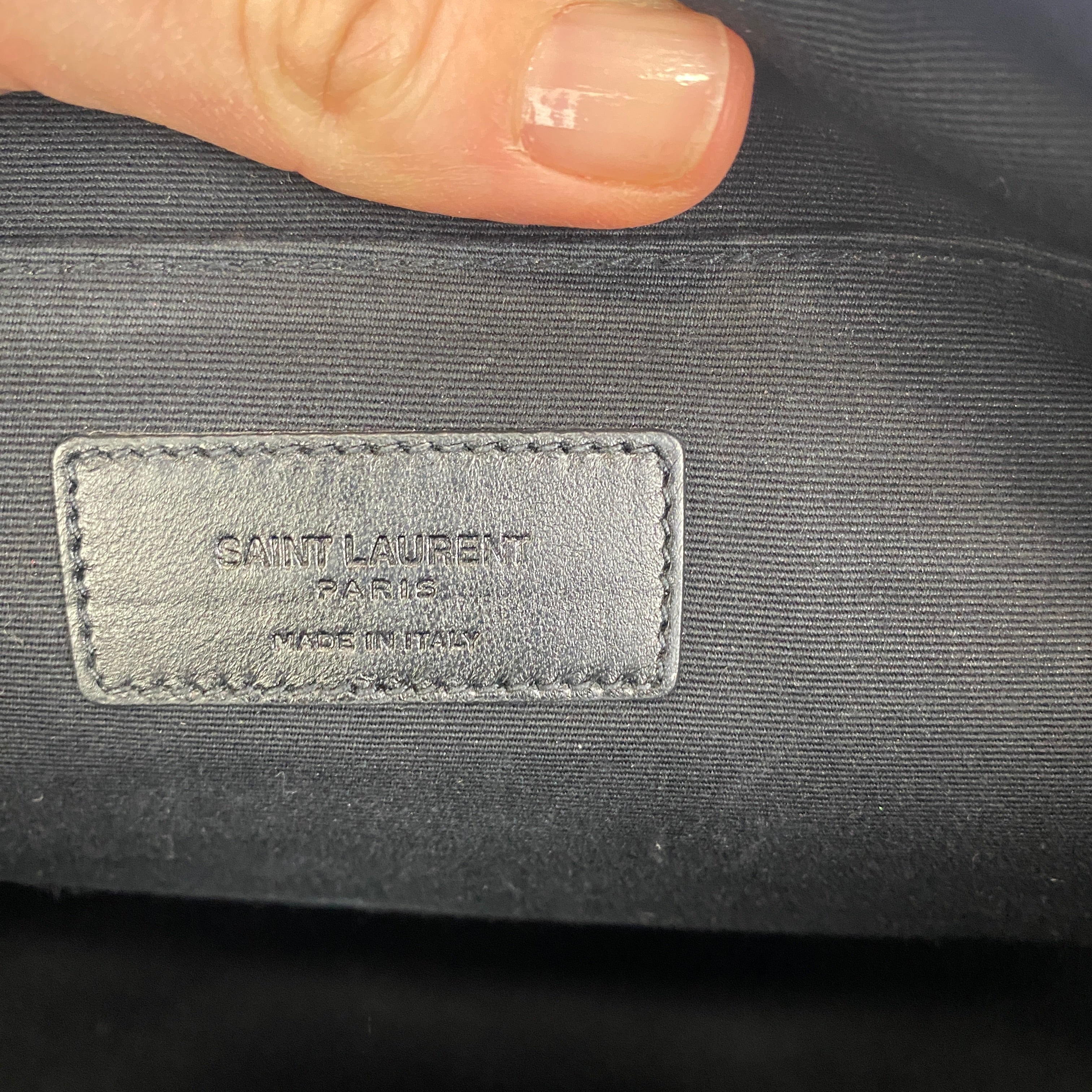 Saint Laurent Black Grain De Poudre Large Folio/Laptop Case