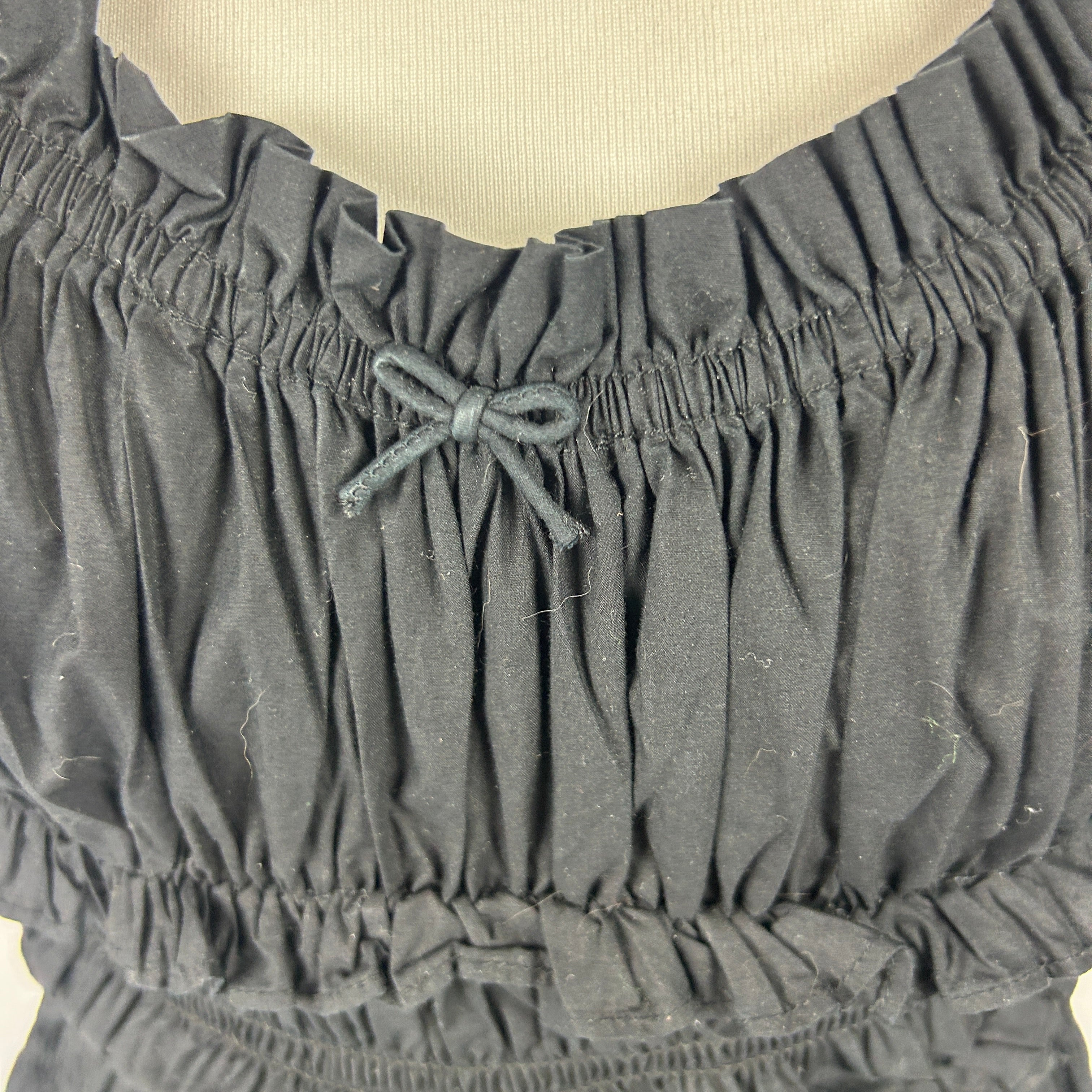 Doen £270 Black Cotton Shirred Waist Quinn Dress XS