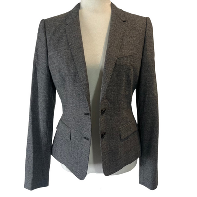 Dolce & Gabbana Grey POW Check Stretch Wool Jacket S/M