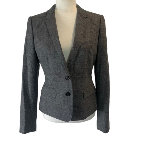 Dolce & Gabbana Grey POW Check Stretch Wool Jacket S/M