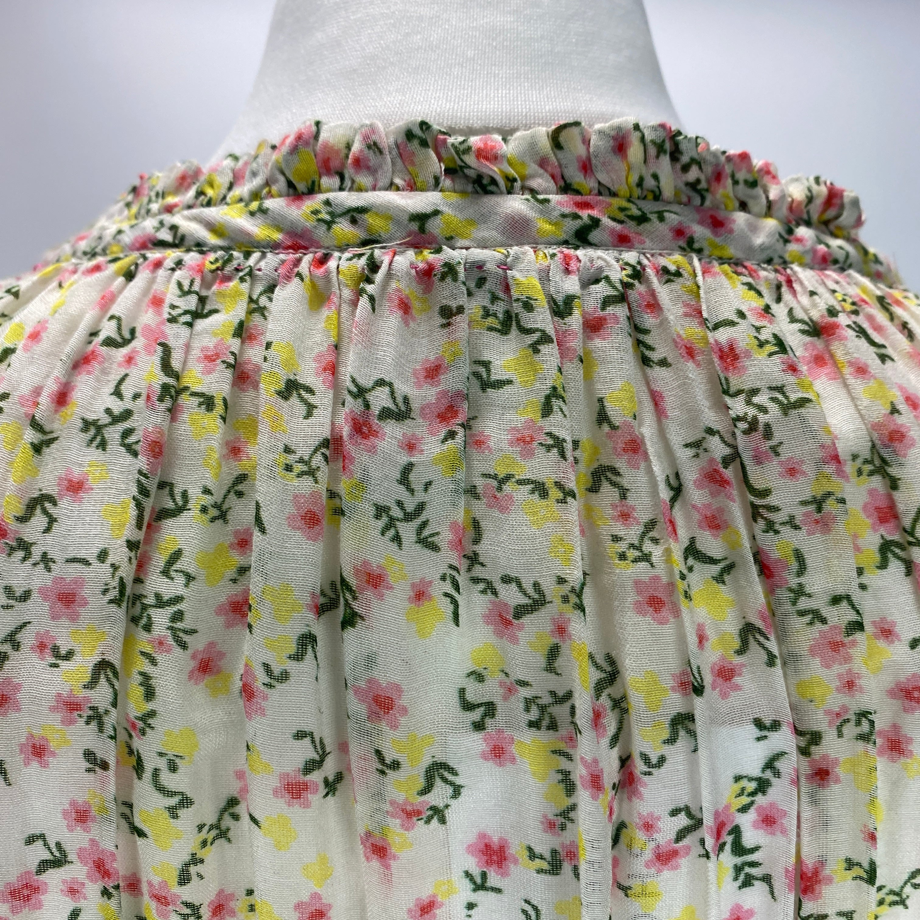 Pero £1200 Cream Ditzy Floral Silk & Cotton Maxi Dress S