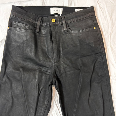 Frame Coated Black Le Sylvie Slender Straight Jeans 29