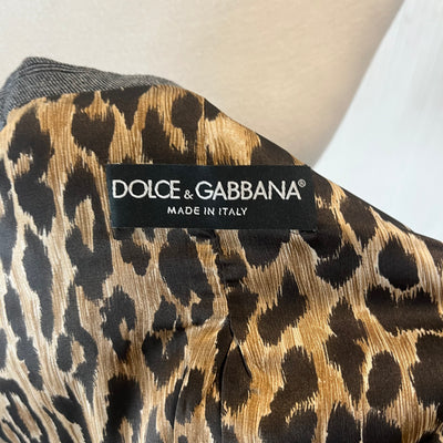 Dolce & Gabbana Grey POW Check Stretch Wool Jacket S/M