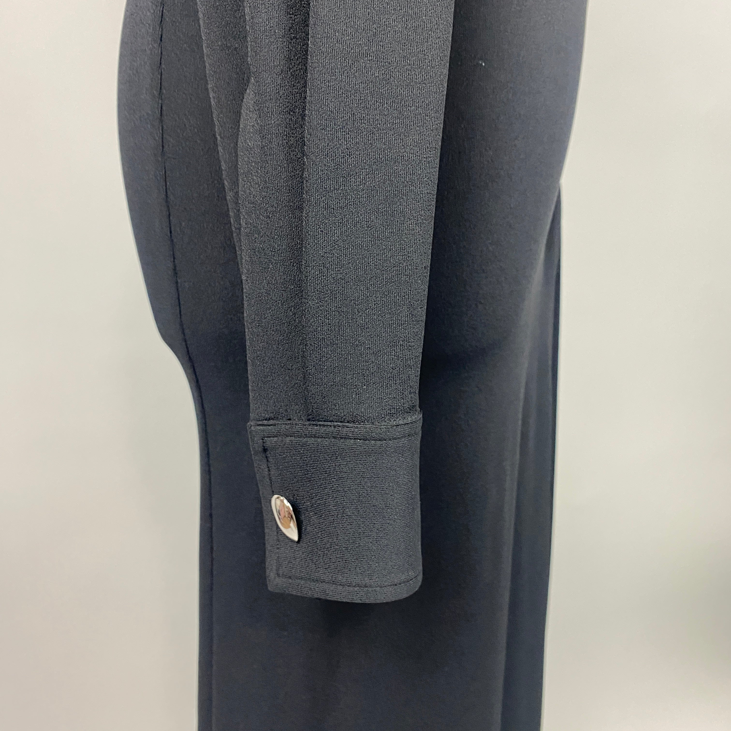 Bottega Veneta £2570 Black Knit Jersey Polo Maxi Dress M