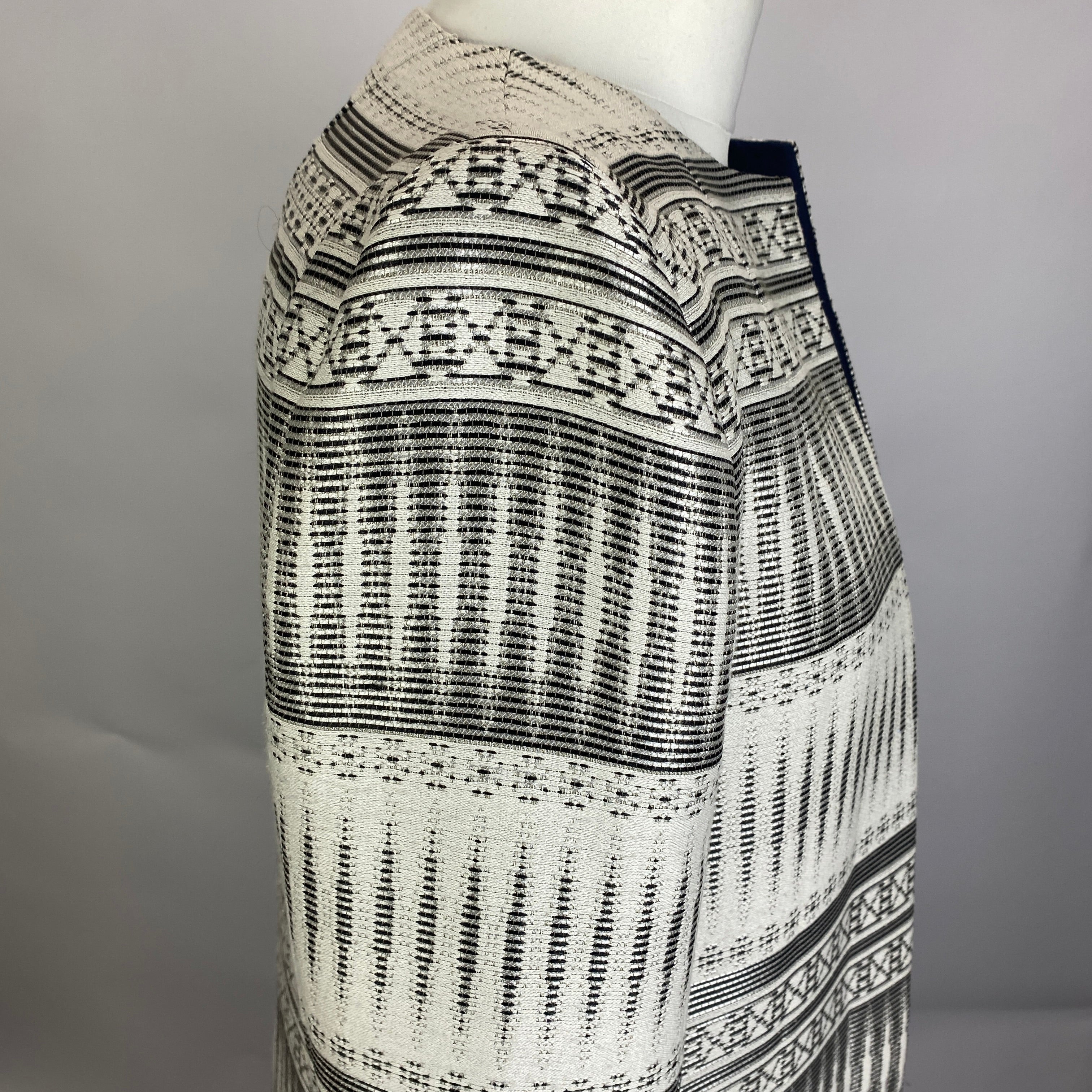 Amanda Wakeley New Ivory & Navy Brocade Occasion Coat S