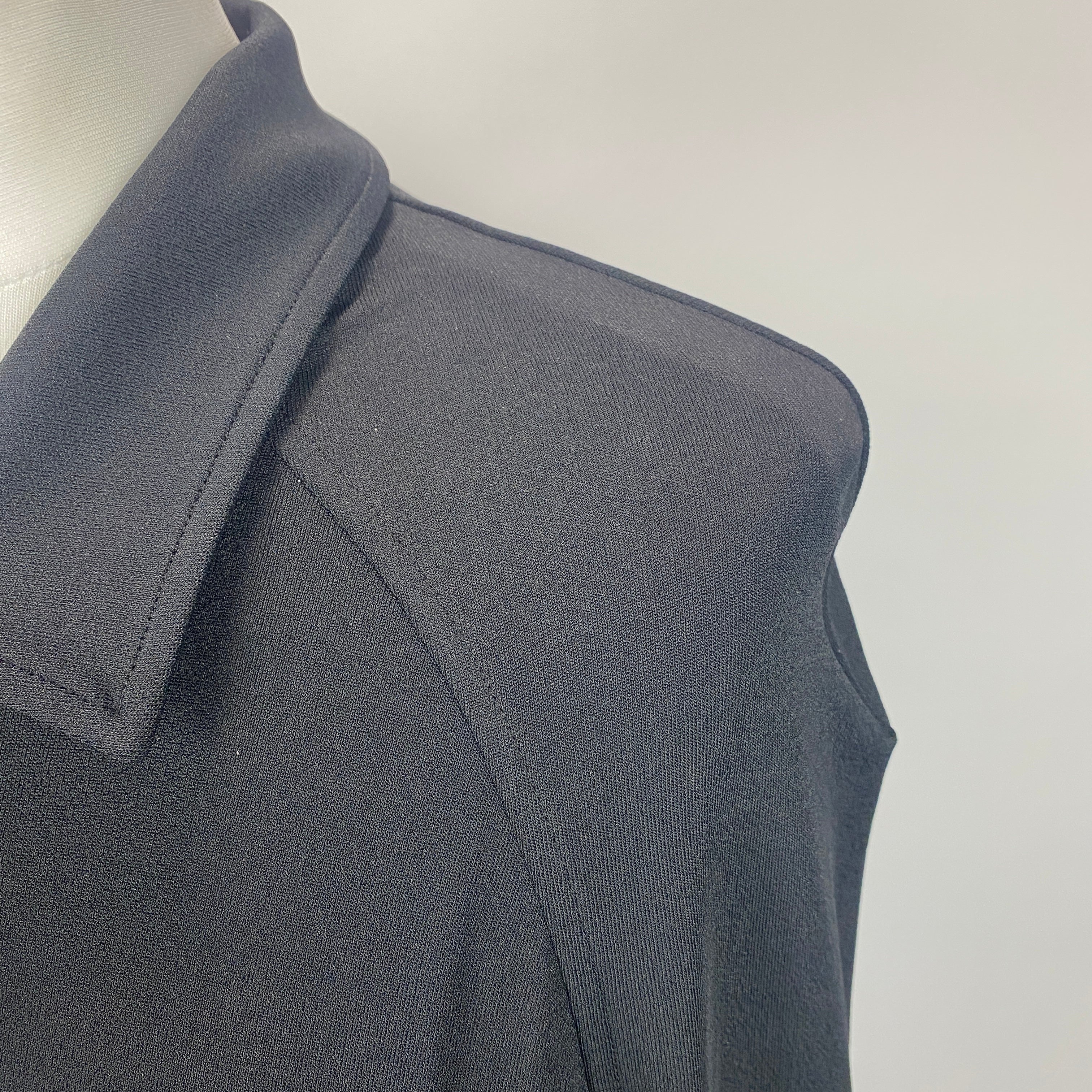 Bottega Veneta £2570 Black Knit Jersey Polo Maxi Dress M