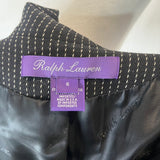 Ralph Lauren Purple Label Black Pinstripe Wool Jacket S