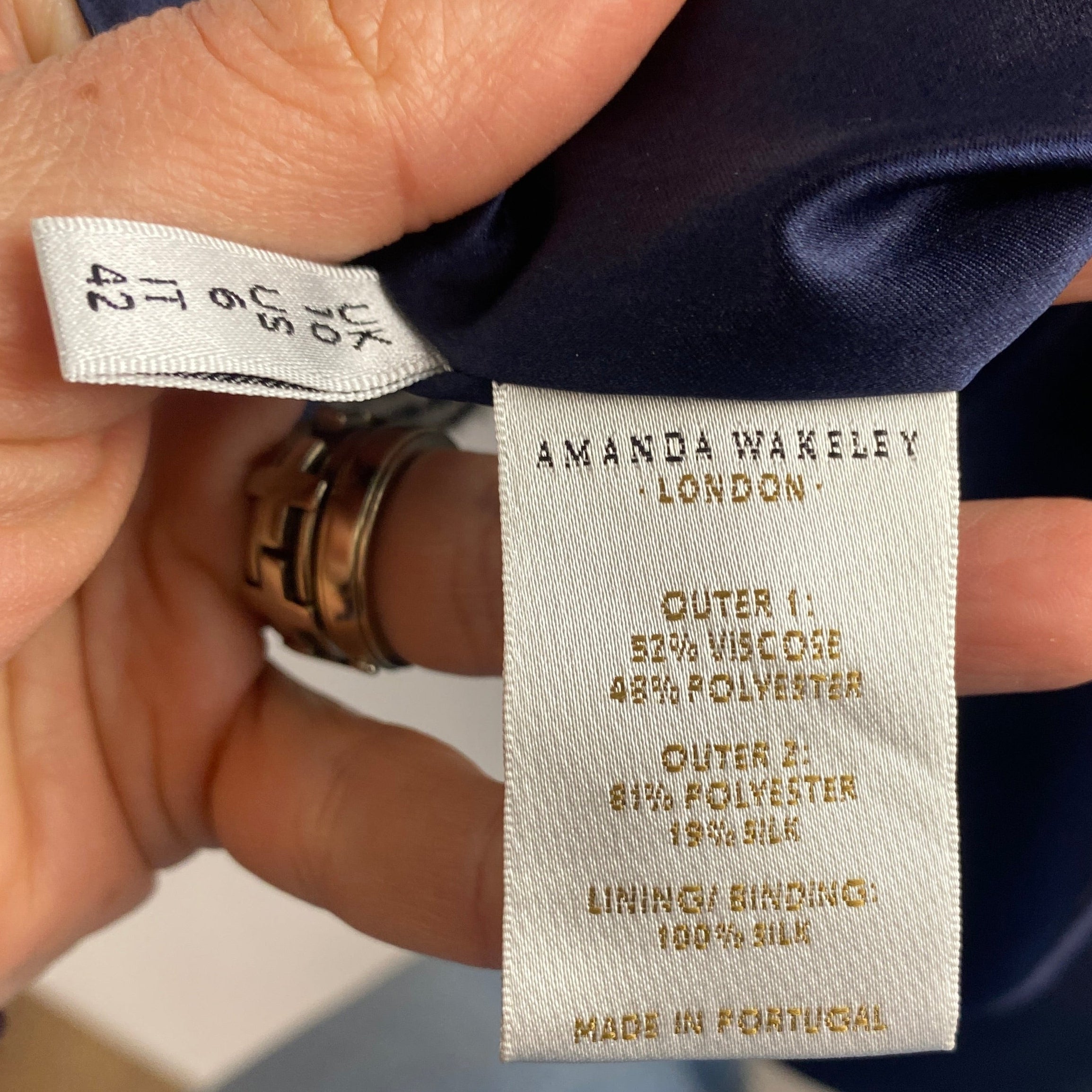 Amanda Wakeley New Ivory & Navy Brocade Occasion Coat S