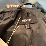 Me&Em Brand New £495 Black Leather Quilted Biker Jacket S/M