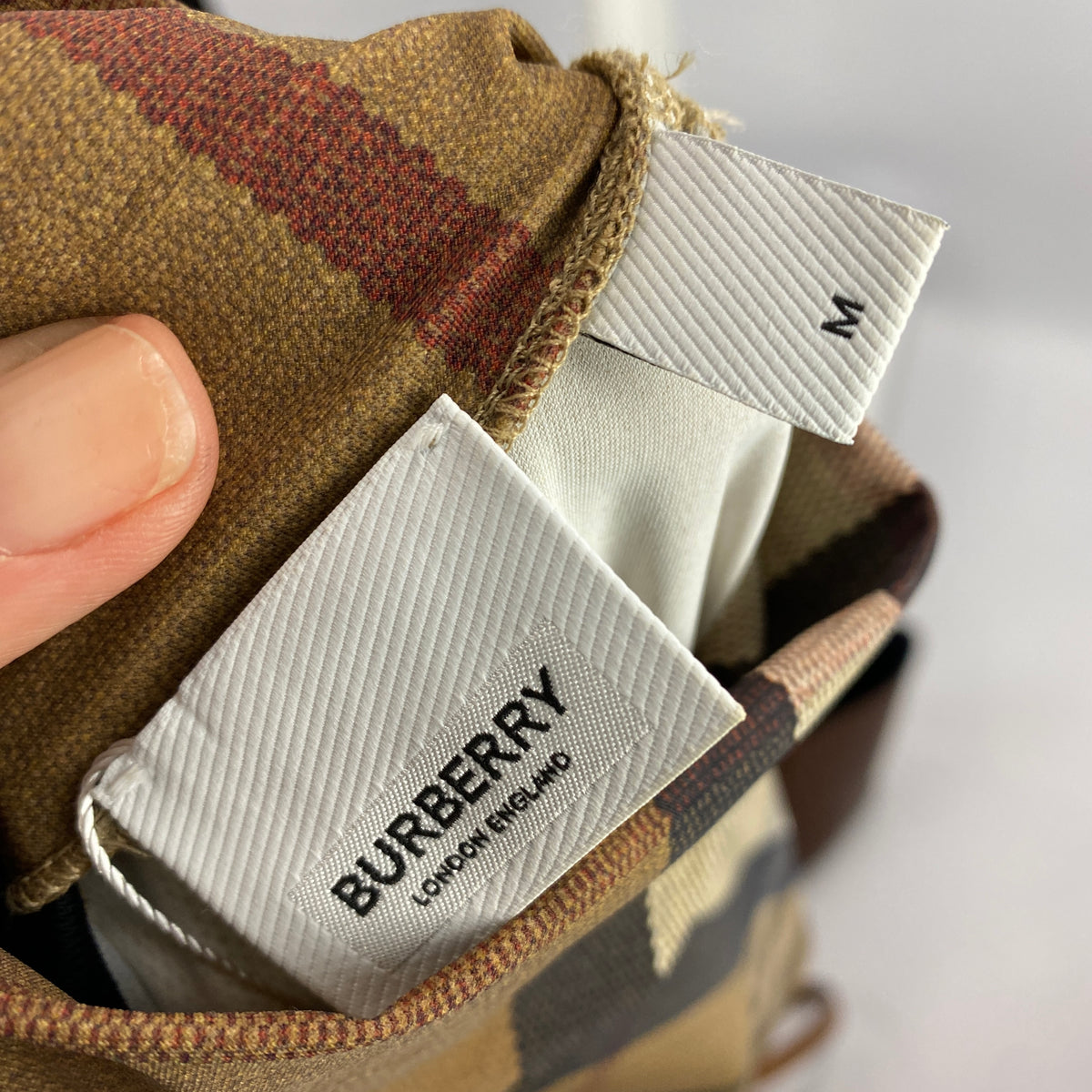 Burberry New Camel Nova Check Turtleneck Top M