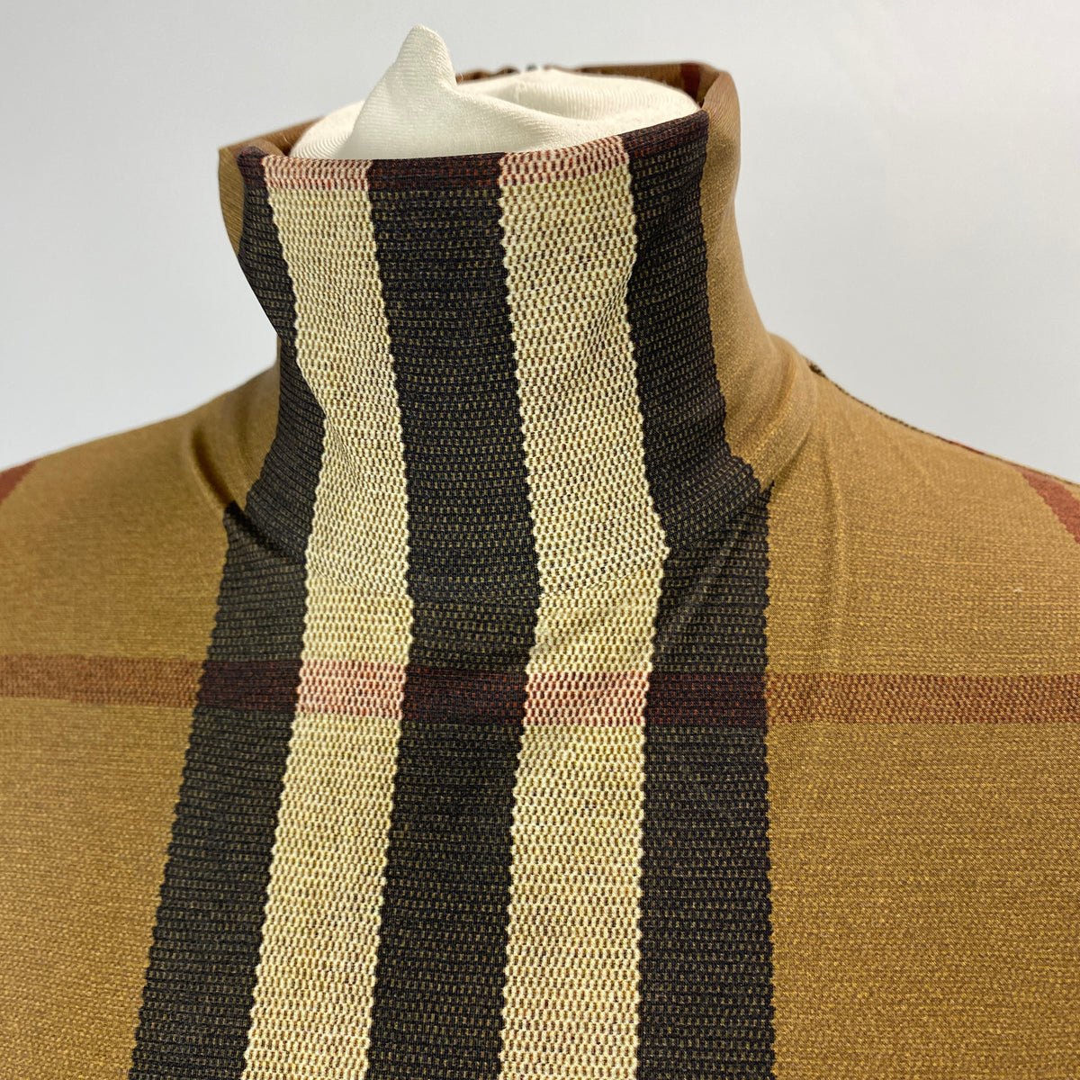 Burberry New Camel Nova Check Turtleneck Top M