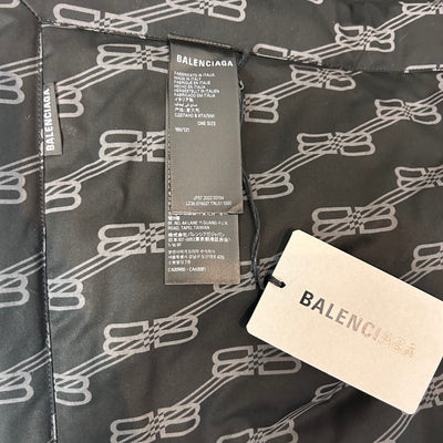 Balenciaga Brand New Black Logo Quilted Throw