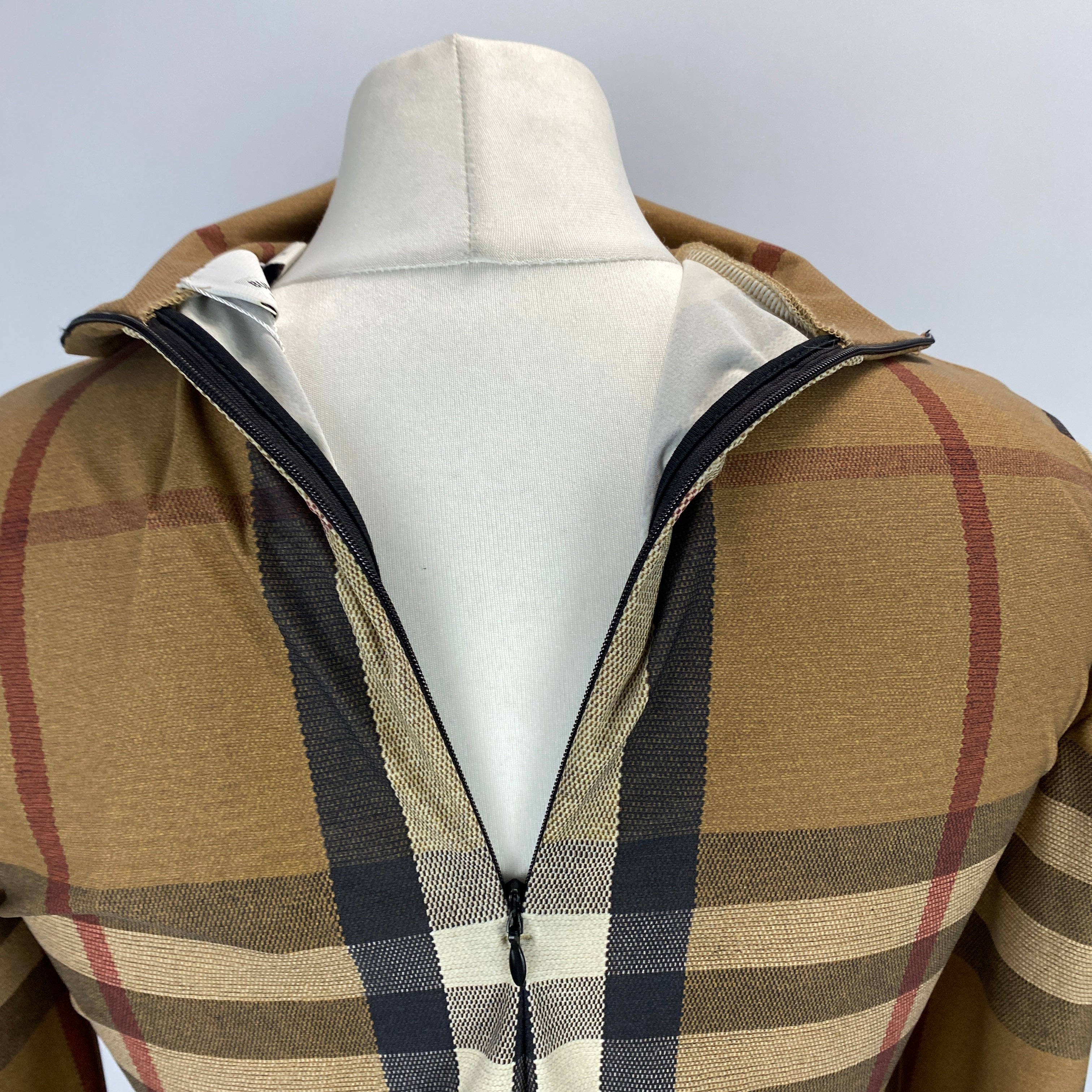 Burberry New Camel Nova Check Turtleneck Top M