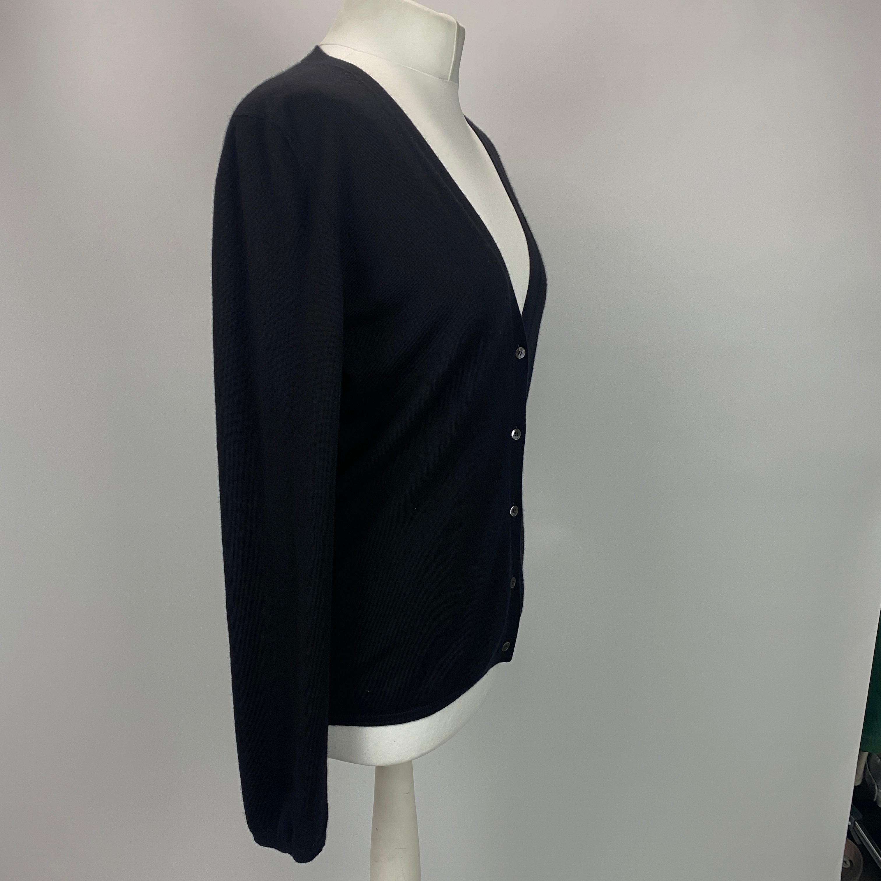 Miu Miu Black Cashmere & Silk Classic Cardigan M