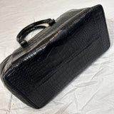 Victoria Beckham £1000 Navy Printed Croc Quincy Tote Bag