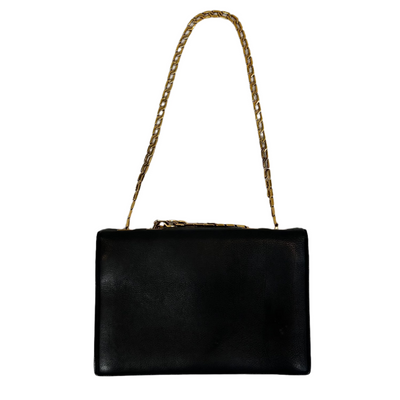 Victoria Beckham Black Envelope Gilt Chain Handle Bag