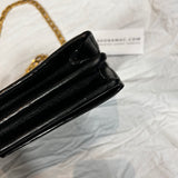 Victoria Beckham Black Envelope Gilt Chain Handle Bag