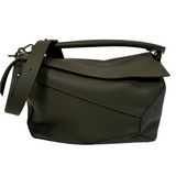 Loewe Brand New £2900 Dark Khaki Green Large Puzzle Bag