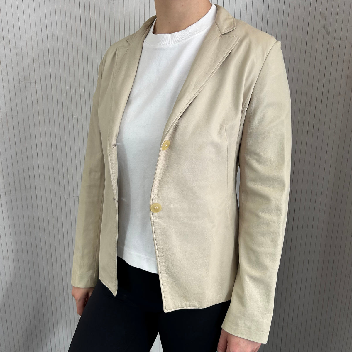 Jil Sander Vanilla Buttersoft Leather Blazer XS