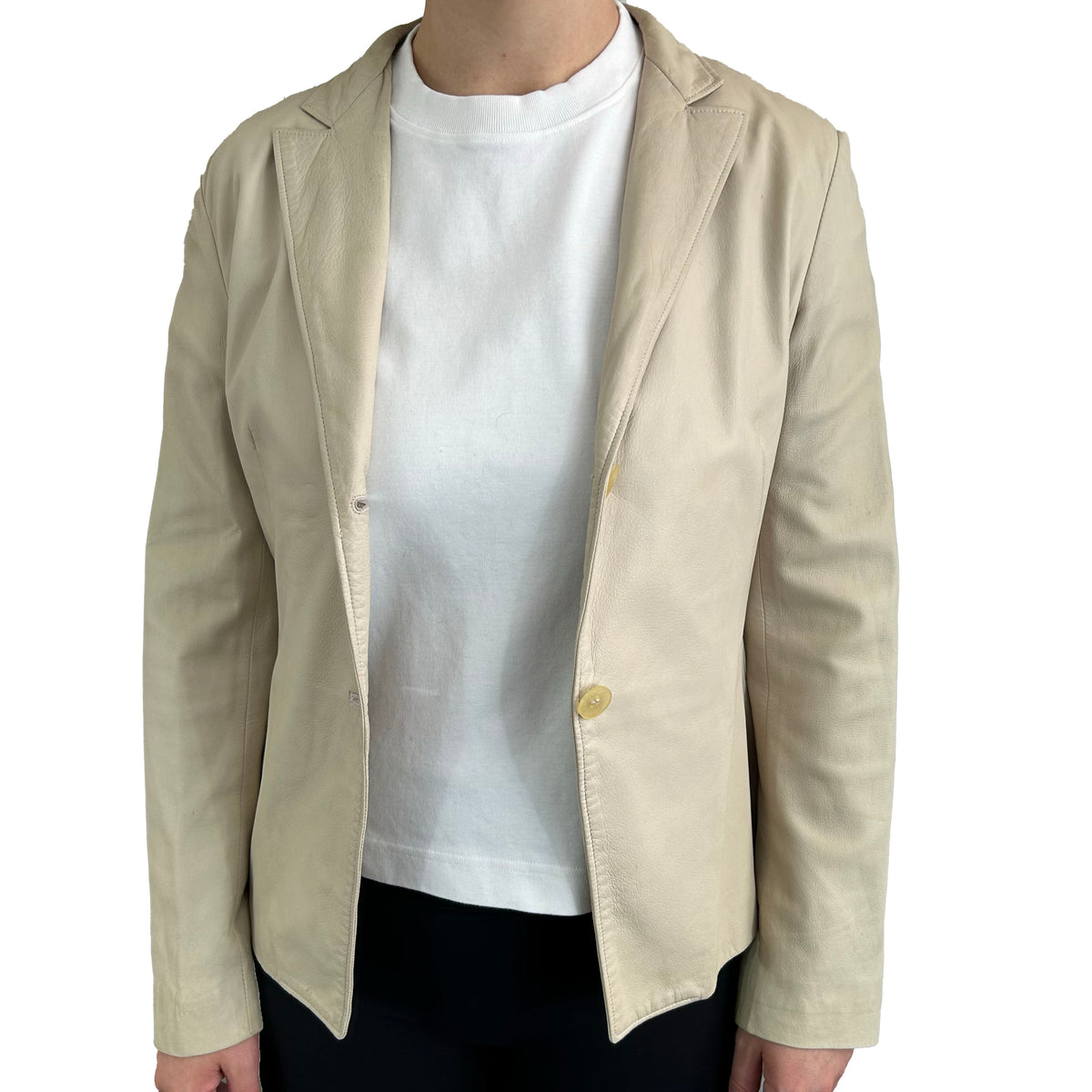 Jil Sander Vanilla Buttersoft Leather Blazer XS