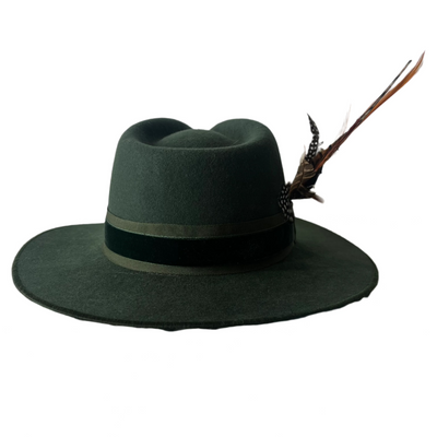 Jess Collett £435 Racing Green Pure Wool Golborne Trilby