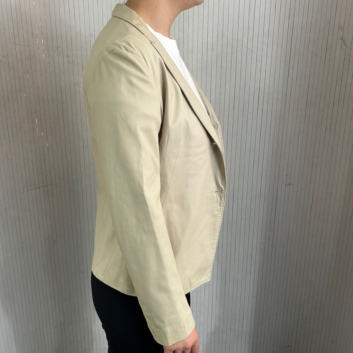 Jil Sander Vanilla Buttersoft Leather Blazer XS