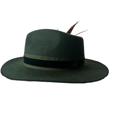 Jess Collett £435 Racing Green Pure Wool Golborne Trilby