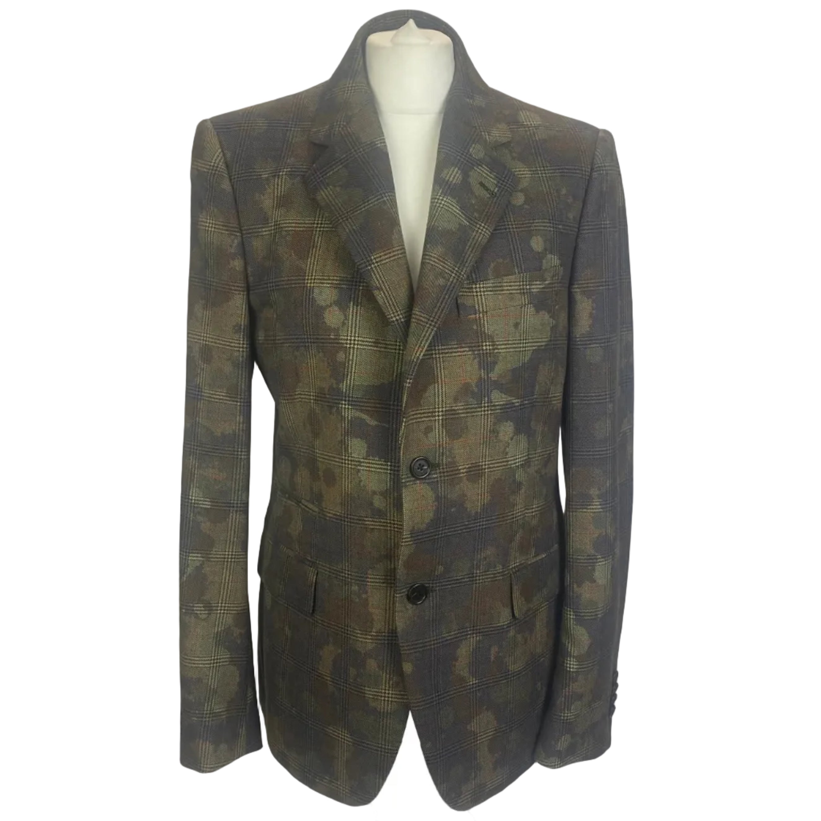 Stella McCartney Camo & Check Wool Blazer L/XL