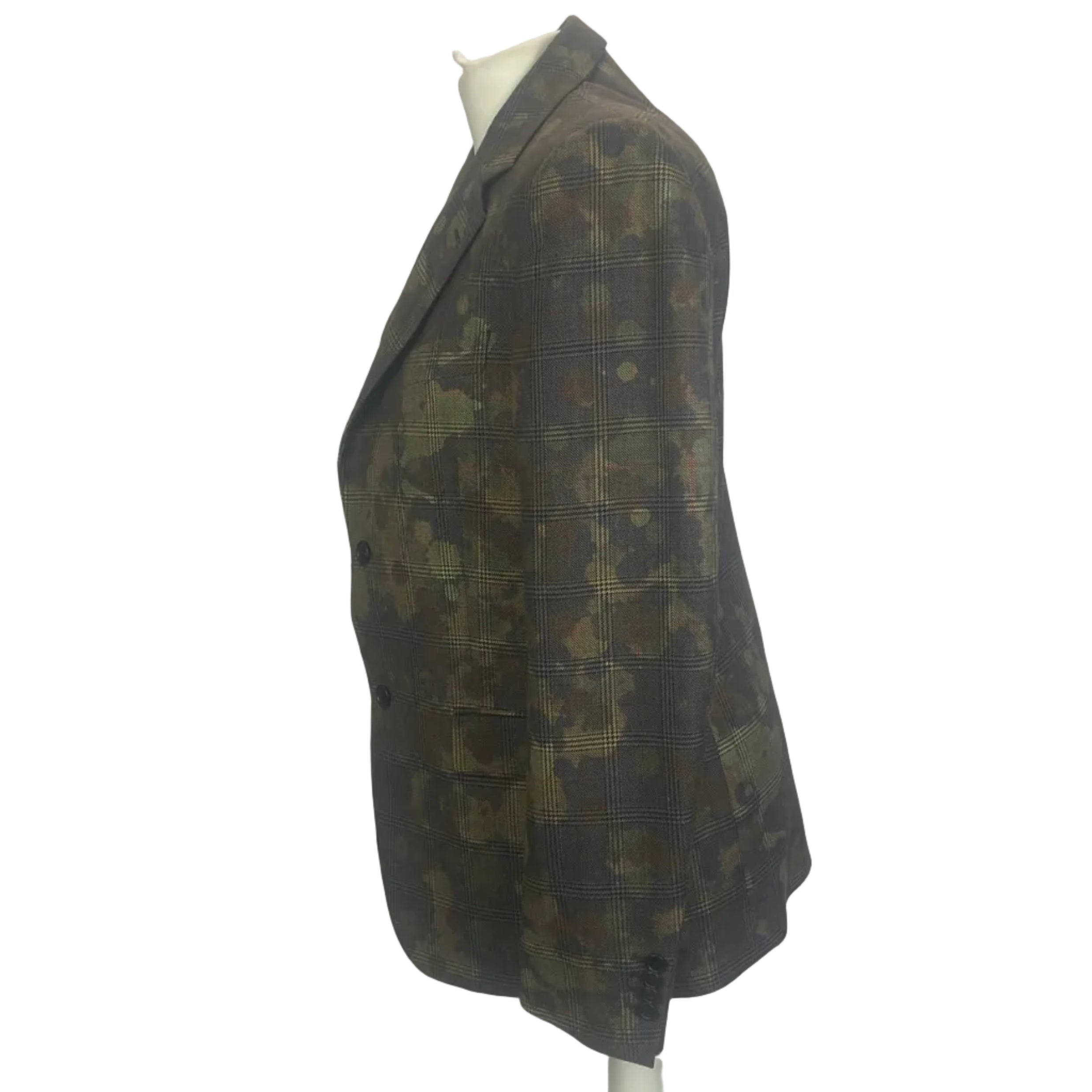 Stella McCartney Camo & Check Wool Blazer L/XL
