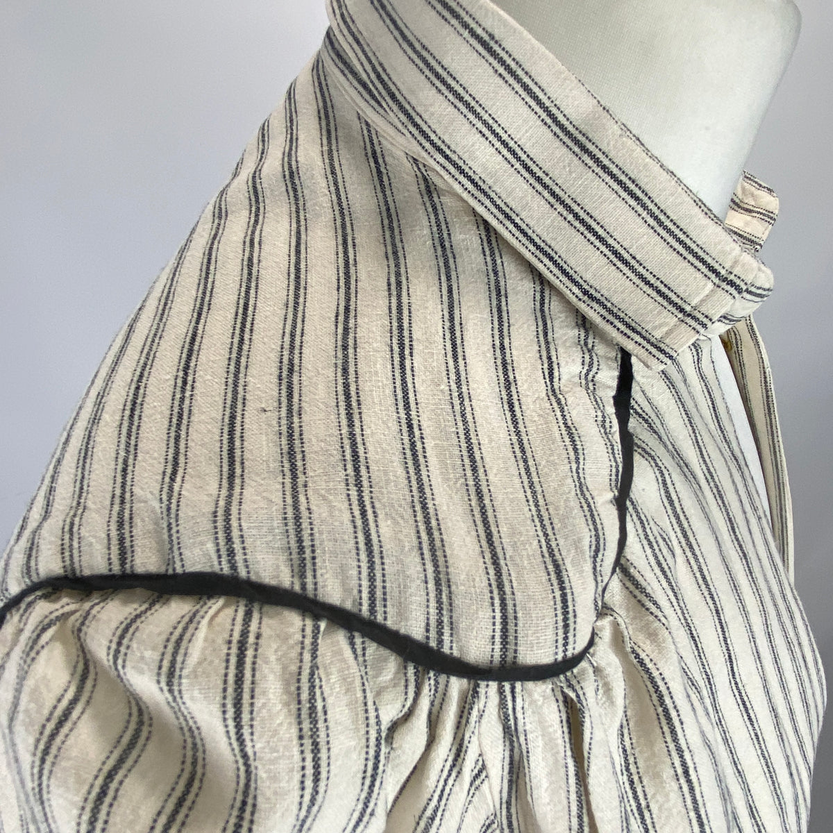 Wiggy Kit £255 Ecru & Black Stripe Linen & Cotton Tunic Shirt M