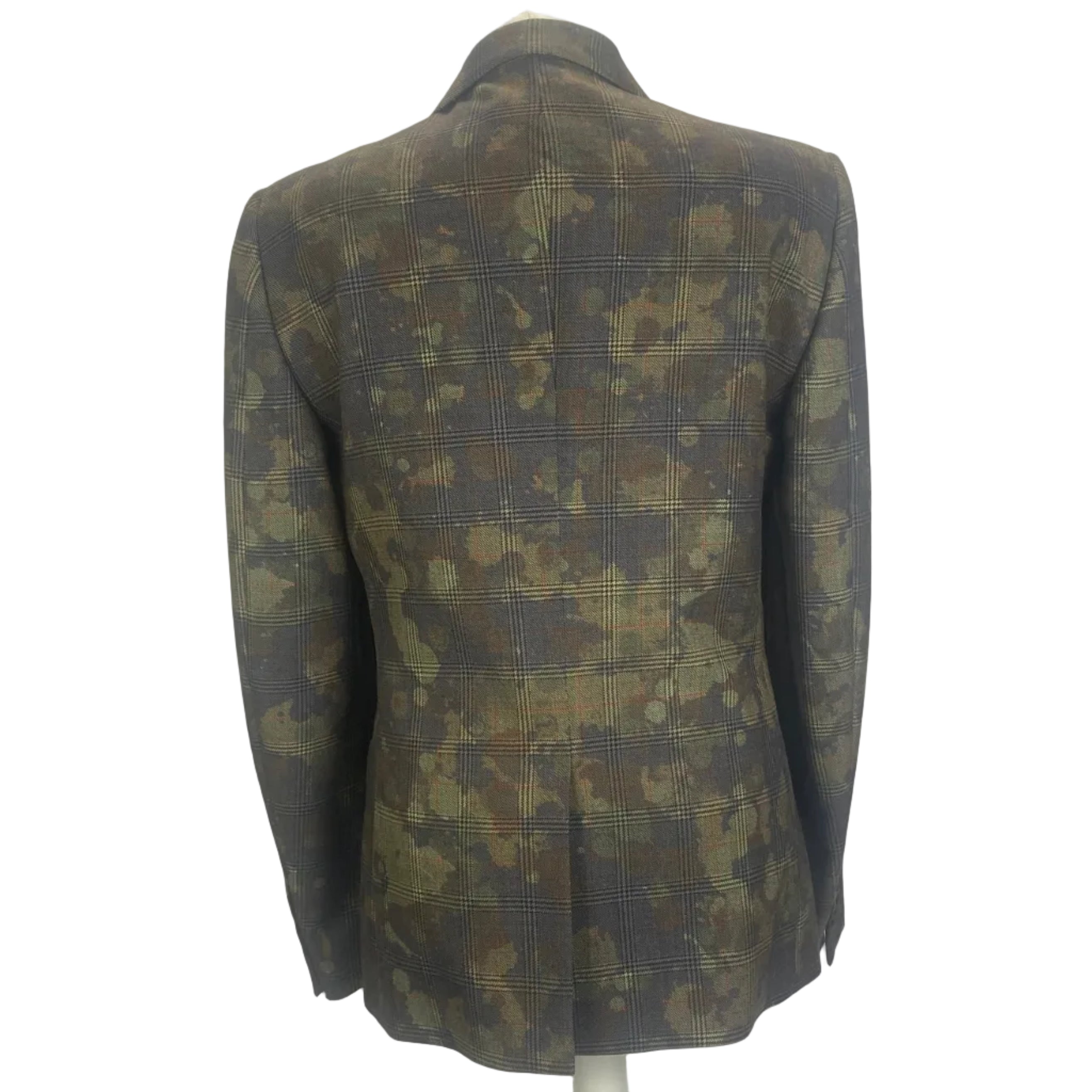 Stella McCartney Camo & Check Wool Blazer L/XL