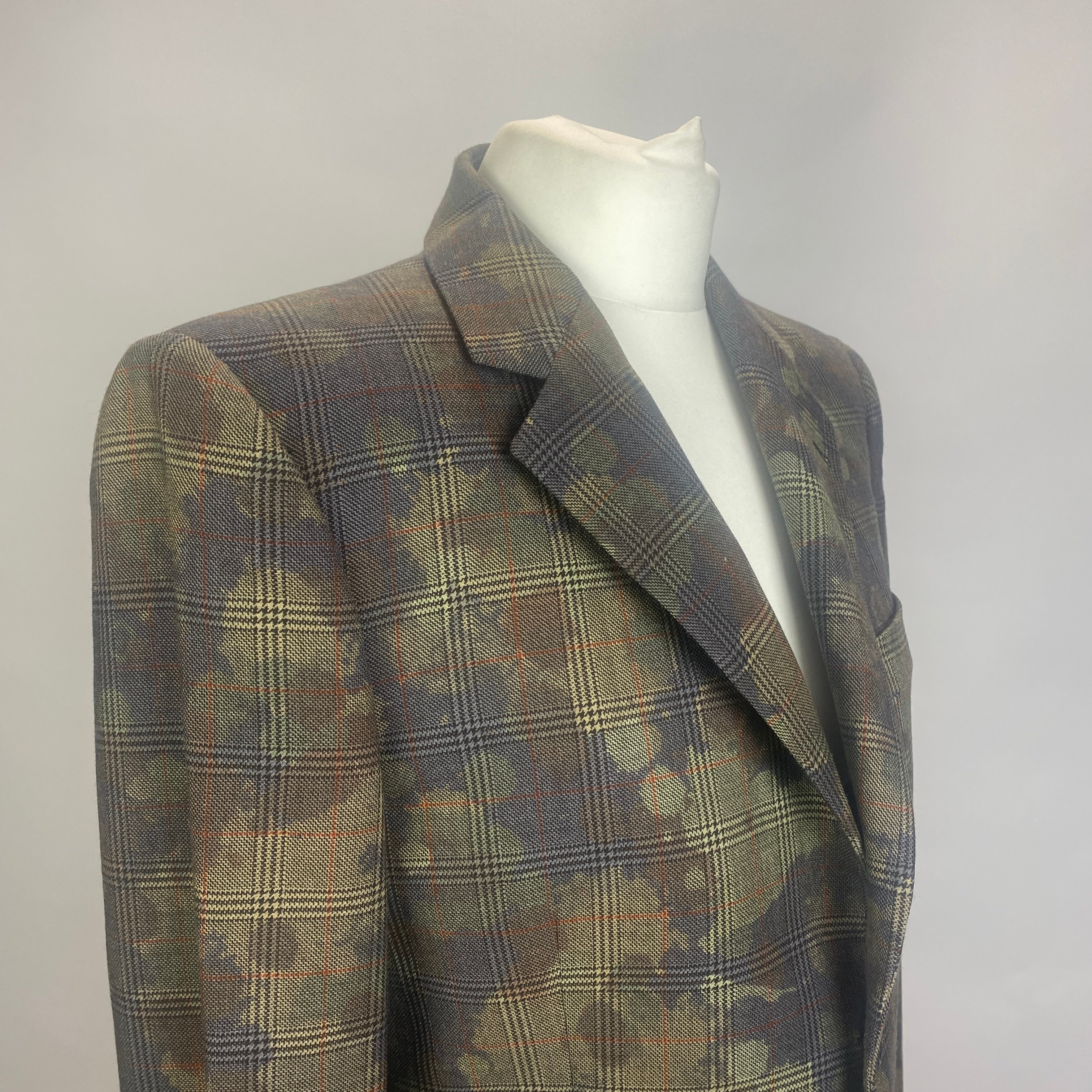 Stella McCartney Camo & Check Wool Blazer L/XL