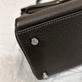 Hermes Graphite Veau Taurillon Clemence 35 Kelly Bag