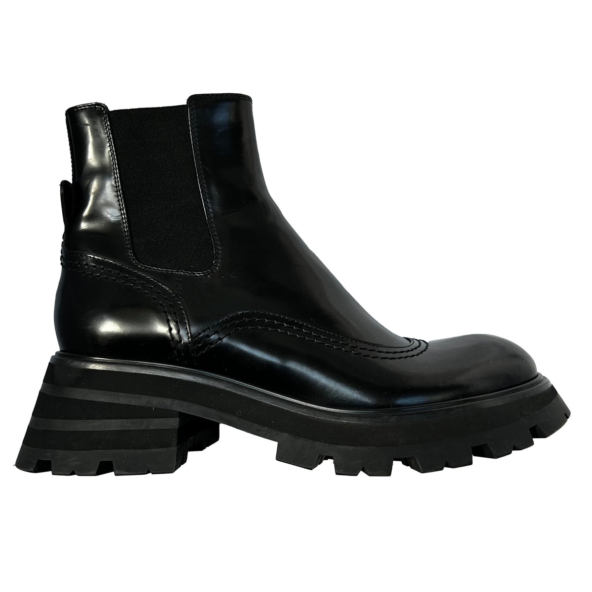 Alexander McQueen £675 Black Leather Wander Chelseas Boots 41