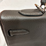 Hermes Graphite Veau Taurillon Clemence 35 Kelly Bag