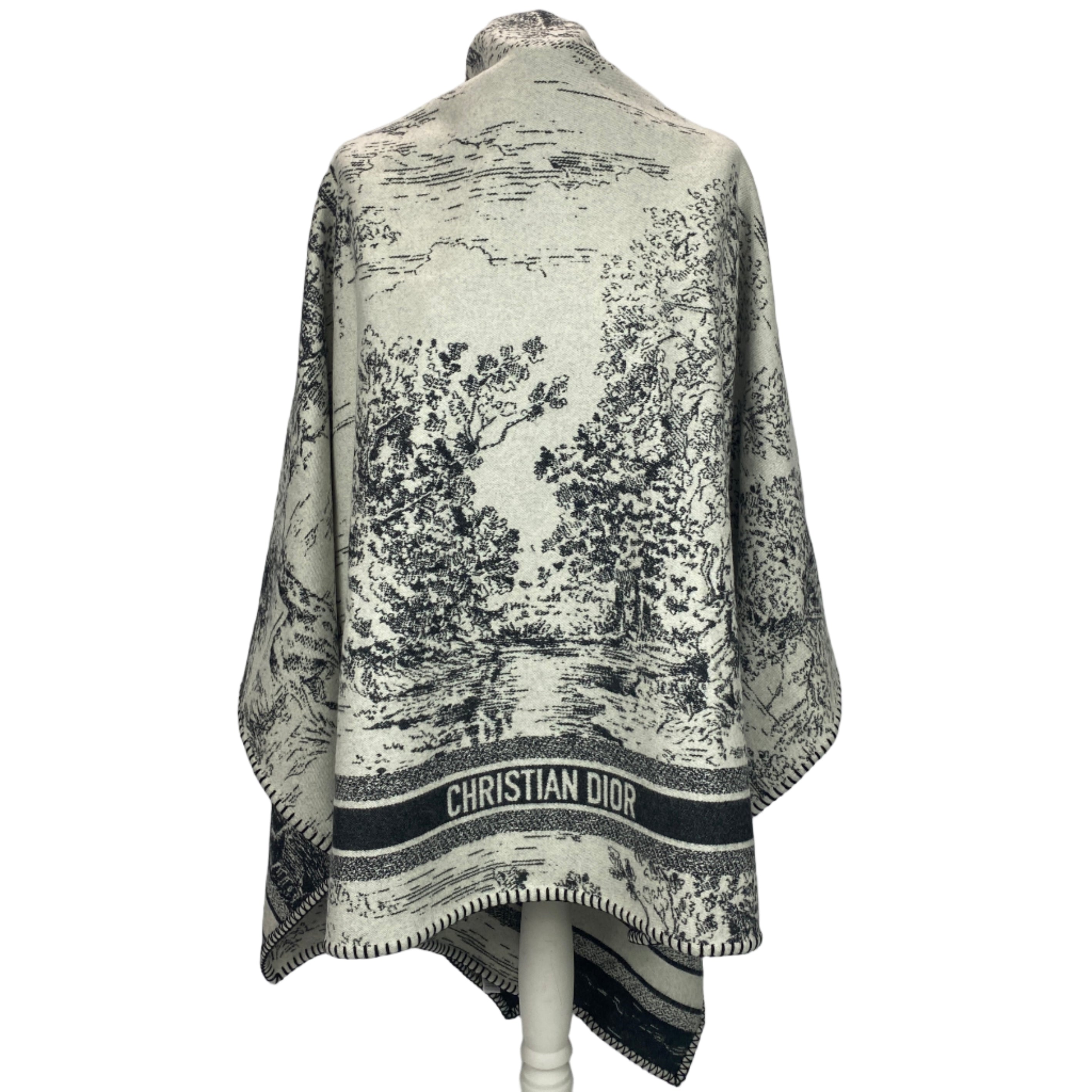 Christian Dior New Scotland Toile De Jouy Cashmere & Wool Blanket