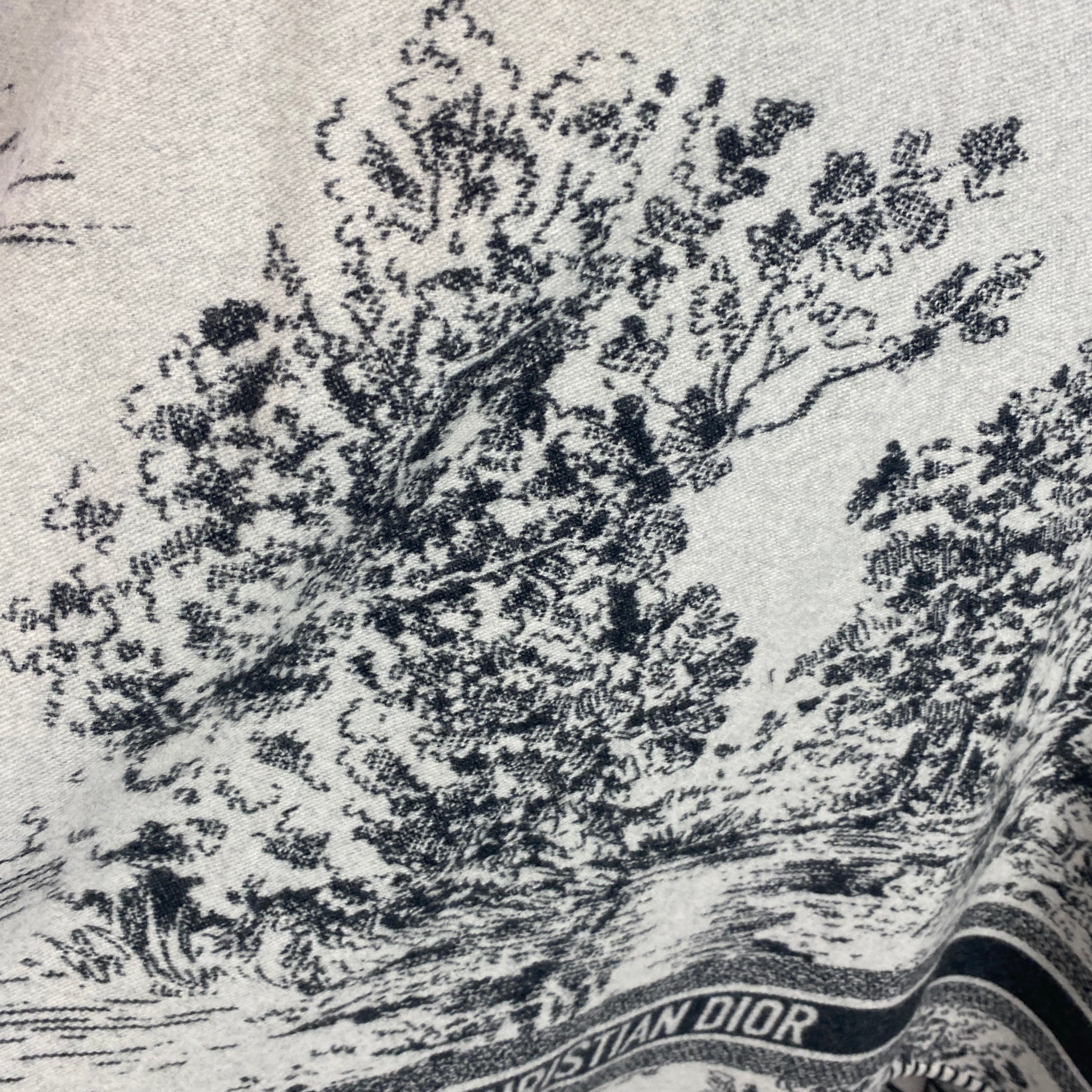 Christian Dior New Scotland Toile De Jouy Cashmere & Wool Blanket
