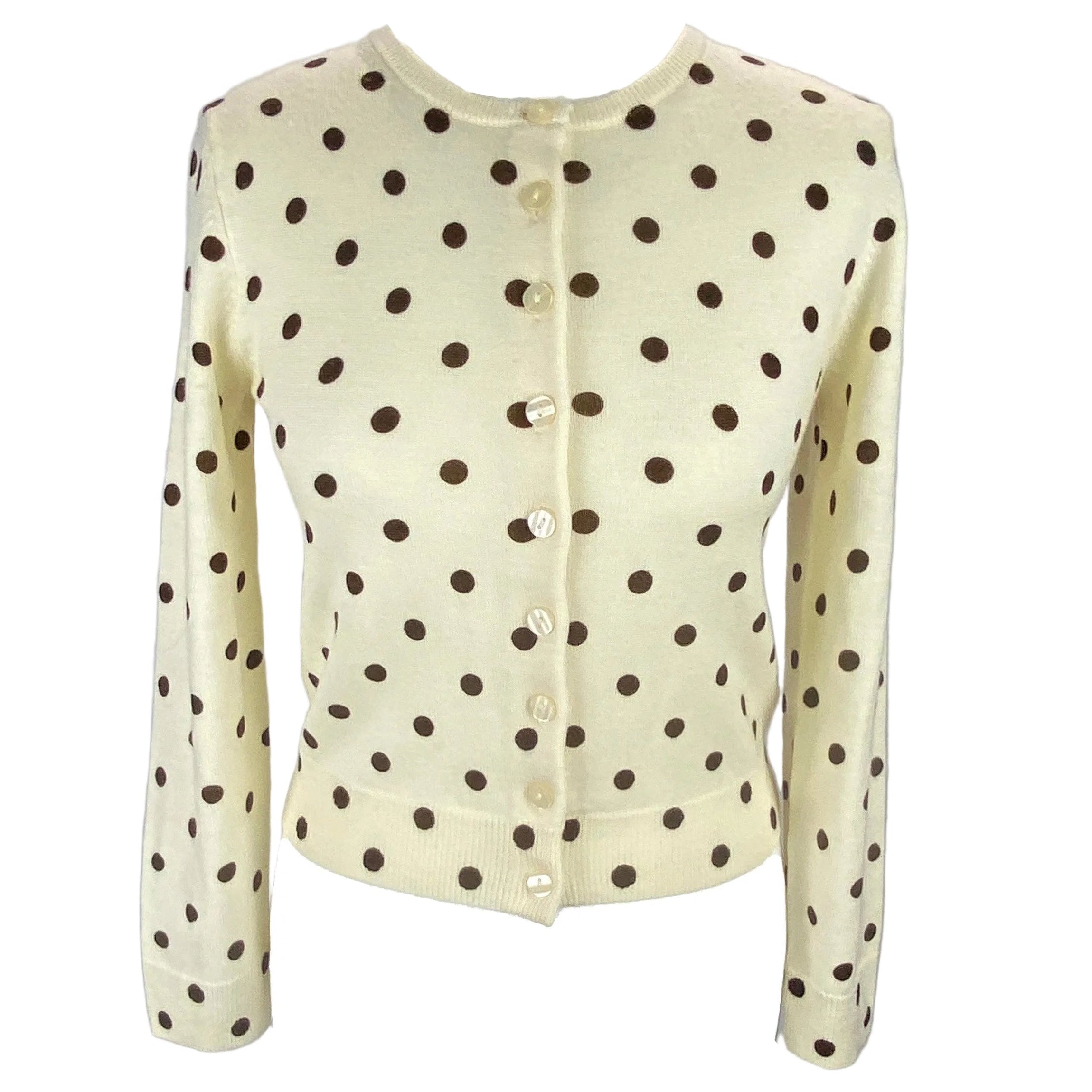 Reformation New £180 Cream Polka Dot Bernadette Cardigan S