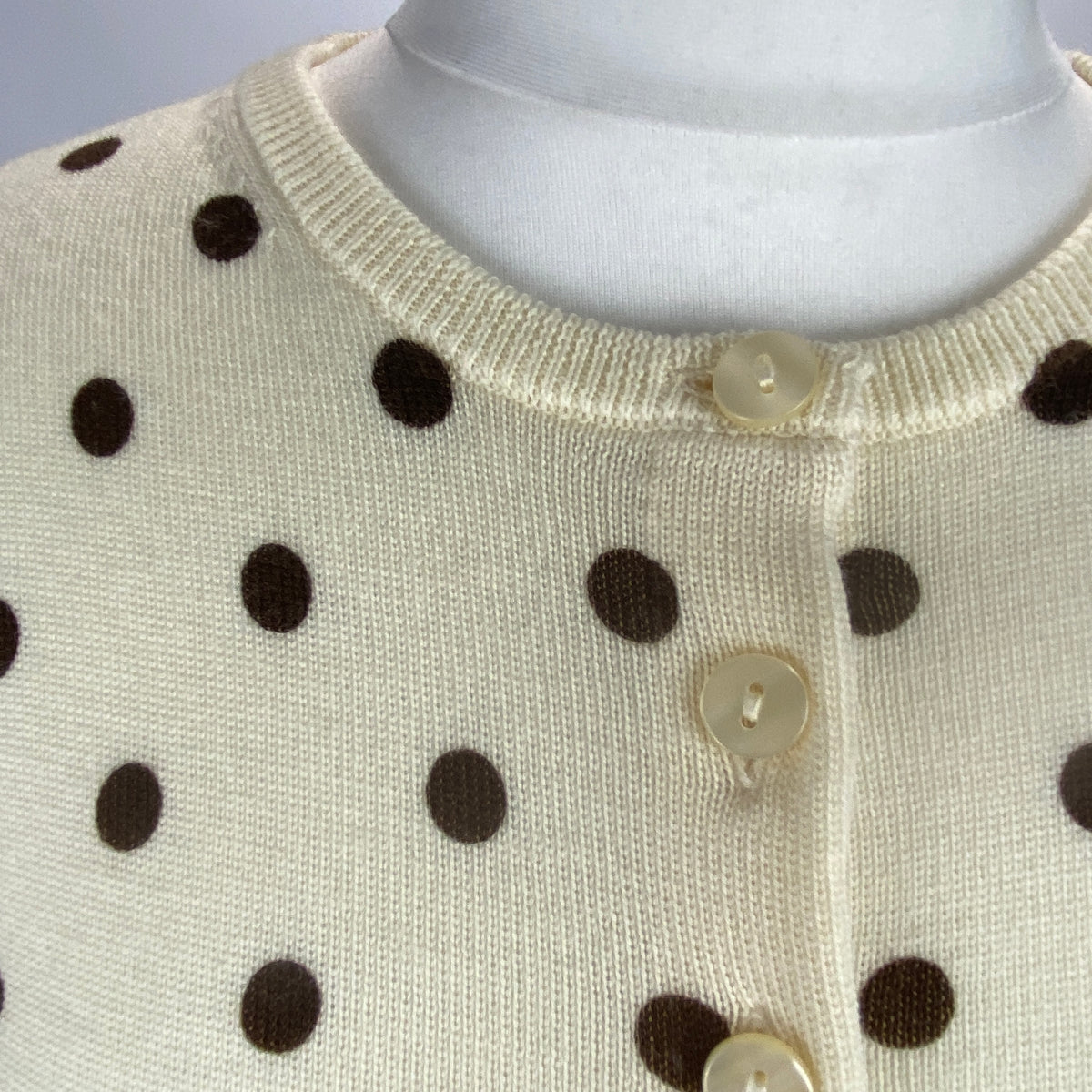 Reformation New £180 Cream Polka Dot Bernadette Cardigan S
