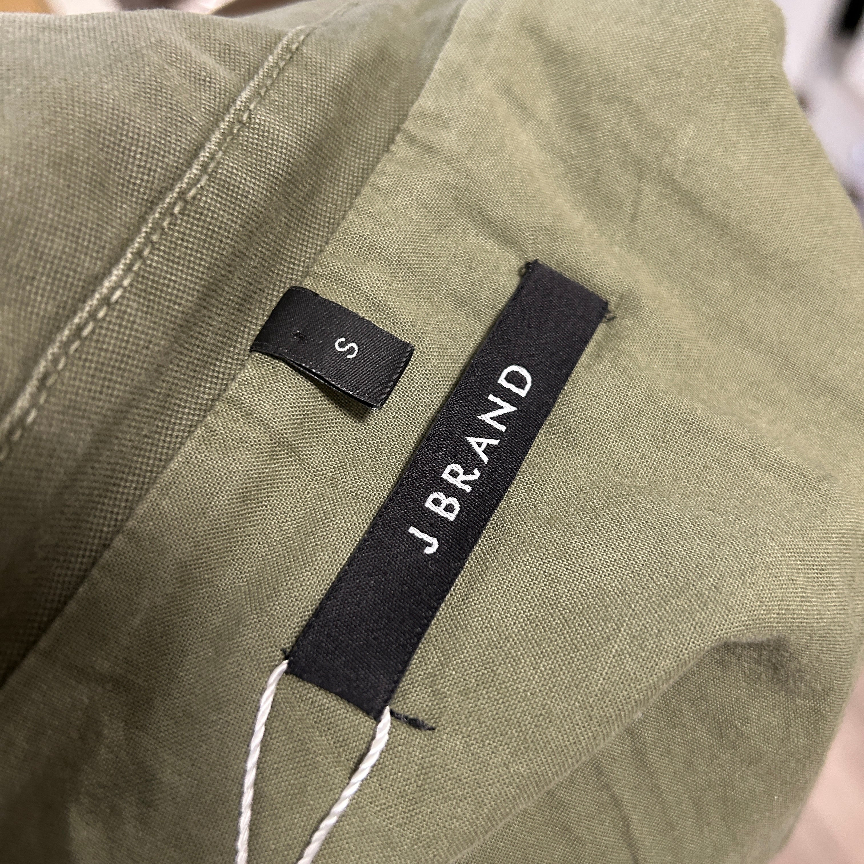 J Brand New Olive Drill Cotton Drawstring Safari Gilet S