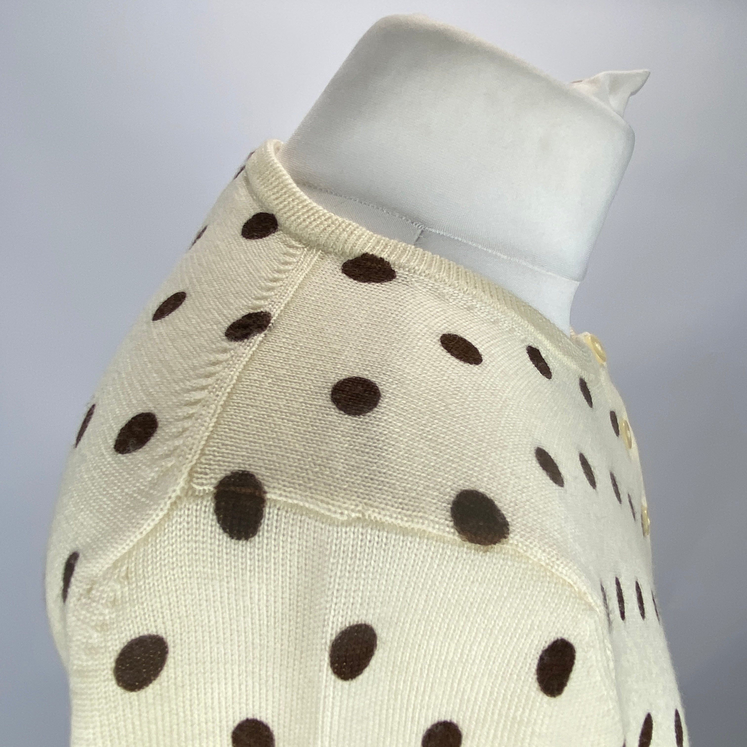 Reformation New £180 Cream Polka Dot Bernadette Cardigan S