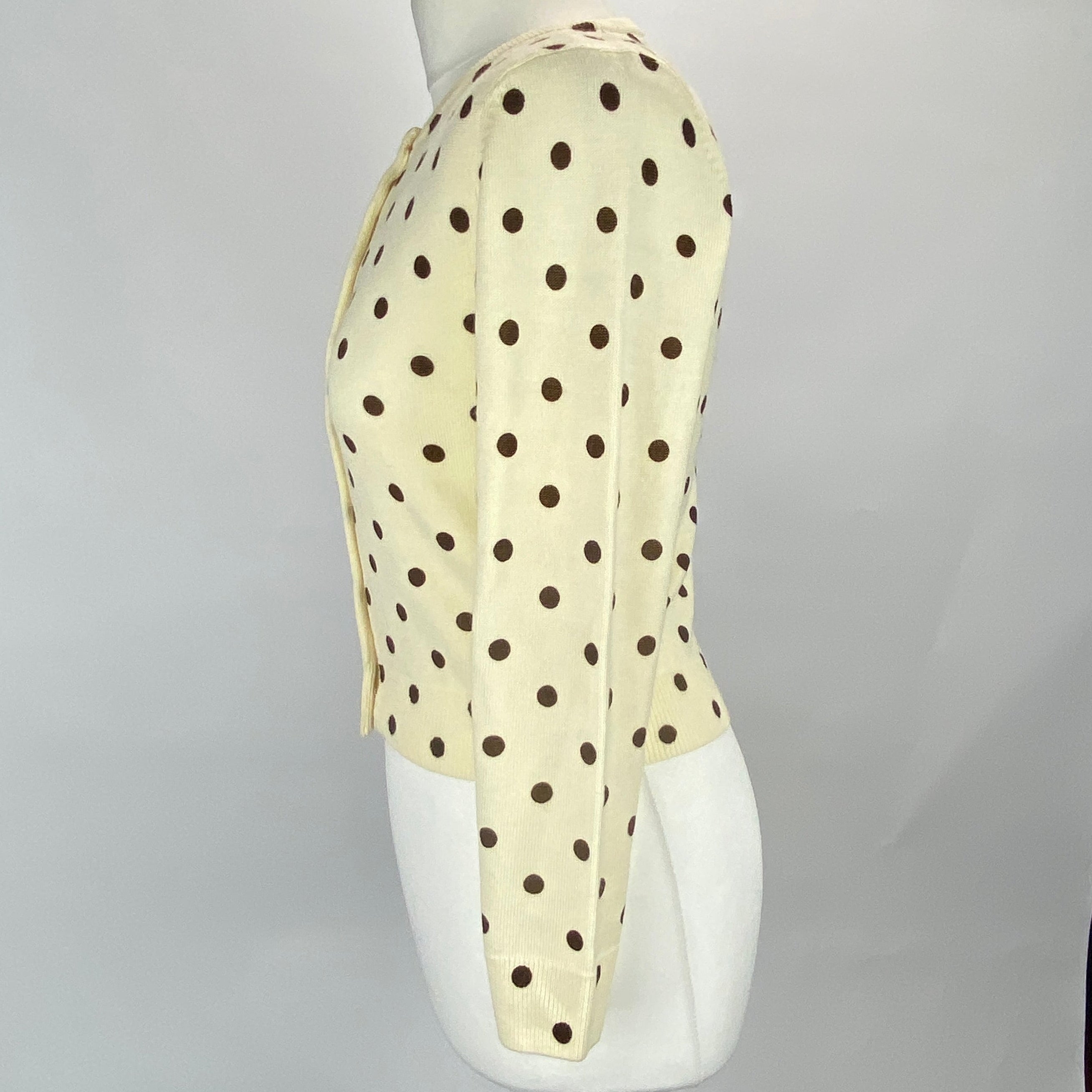 Reformation New £180 Cream Polka Dot Bernadette Cardigan S