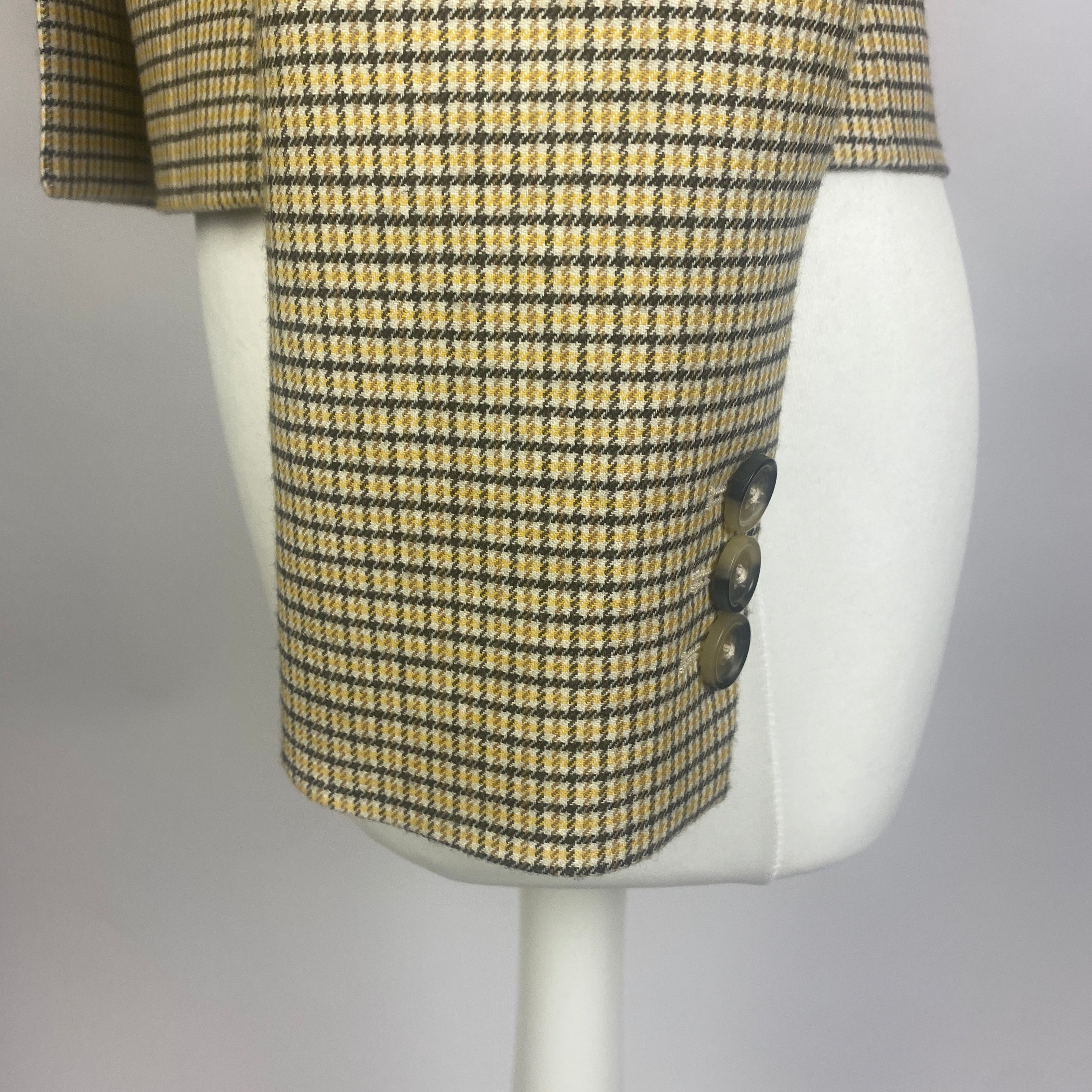 Me&Em New Black & Yellow Check Crop Blazer XS