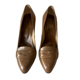 Tods Caramel Glossy Leather Heels 37