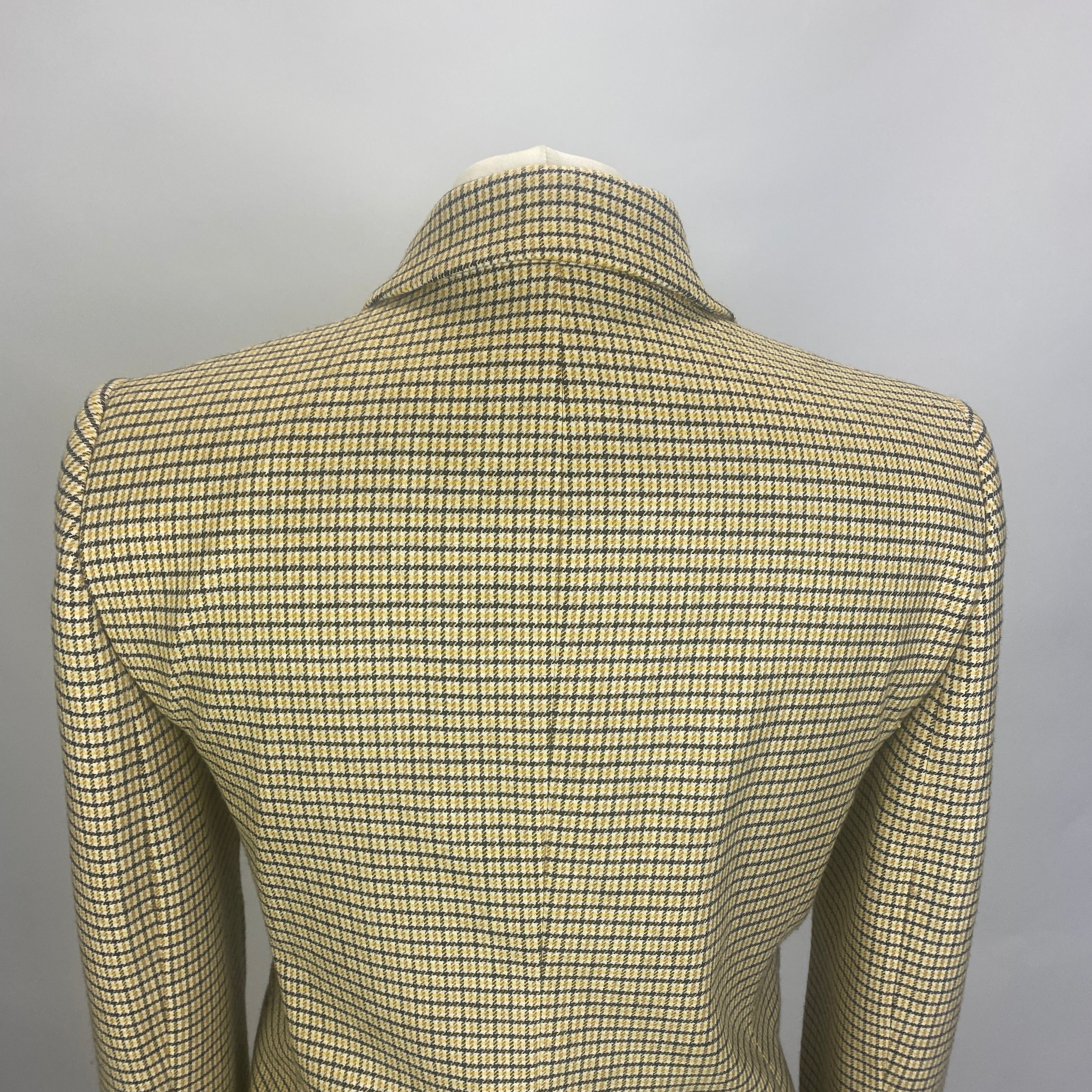 Me&Em New Black & Yellow Check Crop Blazer XS