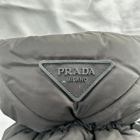 Prada £990 Black Re-Nylon Padded Nylon Booties39.5